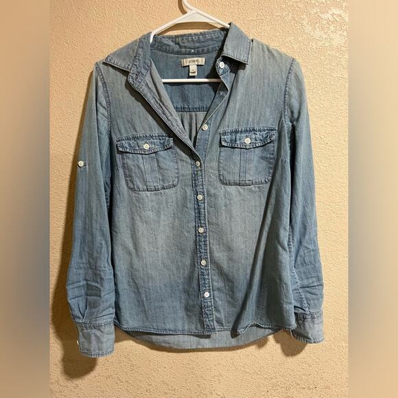 J. Crew chambray blue button up shirt 4 - Picture 1 of 7